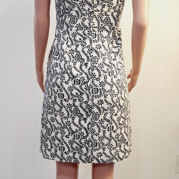 J. Crew Ella Strapless White & Black Floral Shift Cotton Blend Dress Size: 6 - Picture 11 of 16